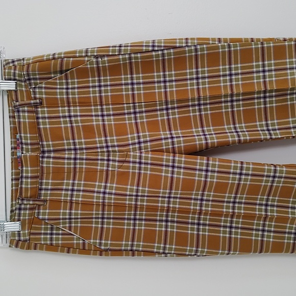 Urban Outfitter Plaid Flare Leg Front Pleat Trouser Pant / Size 2 - Picture 3 of 12